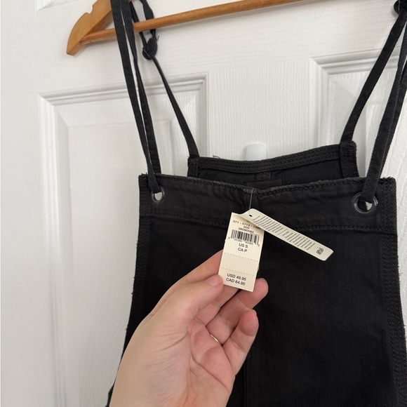 Aerie NWT Charcoal Denim Overall Shorts - Picture 7 of 8